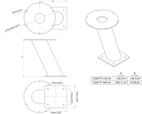Product of Scanstrut Cam-Pt-150-03 Surveillance System Camera Mount