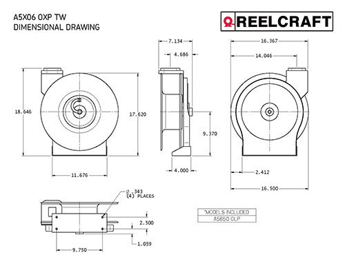 Product of Reelcraft Sales A5850olp Hose Reel
