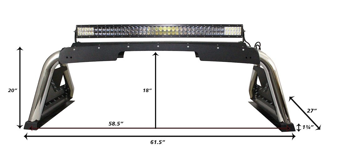 Product of Go Rhino 915000T Tubular Textured Powder Coated Steel Truck Bed Bar 