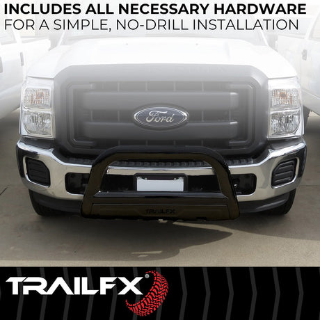 Product of TrailFX B0033B Bull Bar Black Powder Coated 3 Inch Yes with skid plate 