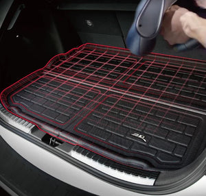 Product of 3D Mats M1DG0351309 Black Thermoplastic Rubber Of Carbon Fiber Texture To Back Of 2nd Seat Cargo Area Liner 