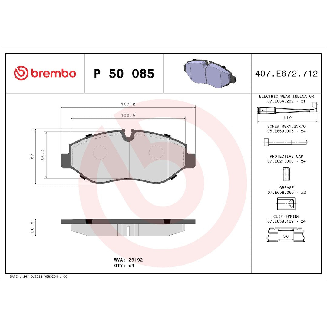 Brembo P50085 Brake Pad||p50085_Drw.Jpg||87||brmp50085||1753480