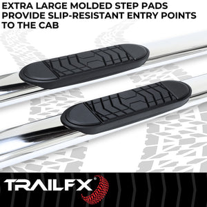 Product of TrailFX A7036S TFX 5" Oval Straight Side Bars Nerf Bar With Surface Steps 