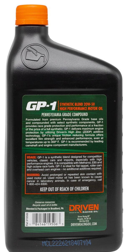 Product of Driven Racing Oil/ Joe Gibbs 19506 Oil