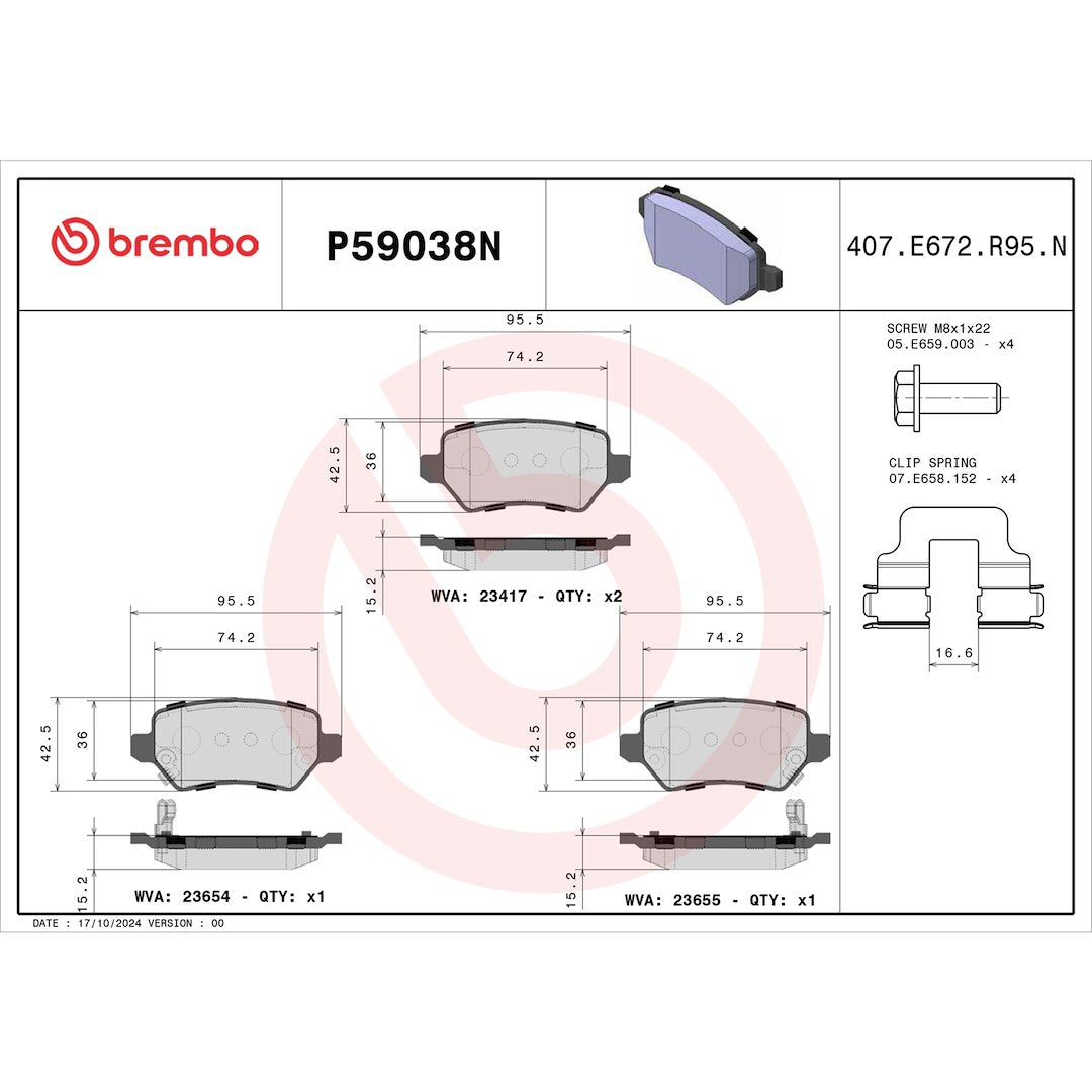 Brembo P59038n Brake Pad||p59038n_Drw.Jpg||87||brmp59038n||1753846