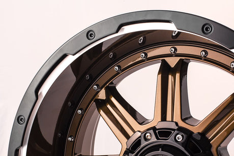 Product of Grid Wheels 17x9 Bronze With Black Lip Wheel - 8x6.69 Bolt Pattern 