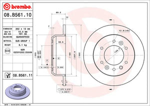 Product of Brembo 08B56111C02 Solid 1 Piece Brake Rotor 