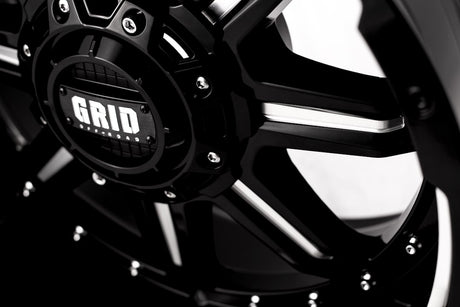 Product of Grid Wheels 17x9 Gloss Black With Natural Accents Wheel - 8x6.50 Bolt Pattern 