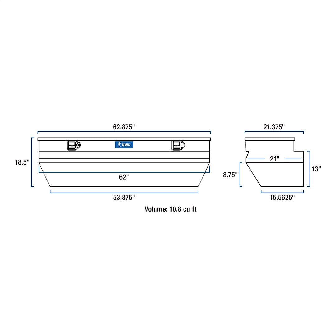 Product of UWS TBC-62-WN-BLK Standard Profile Toolbox 
