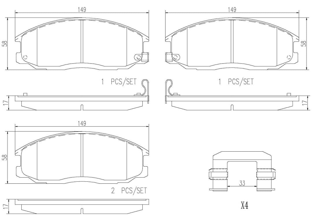 Product of Brembo P30013N Brake Pad - Set Of 4 