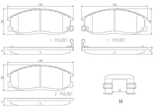 Product of Brembo P30013N Brake Pad - Set Of 4 