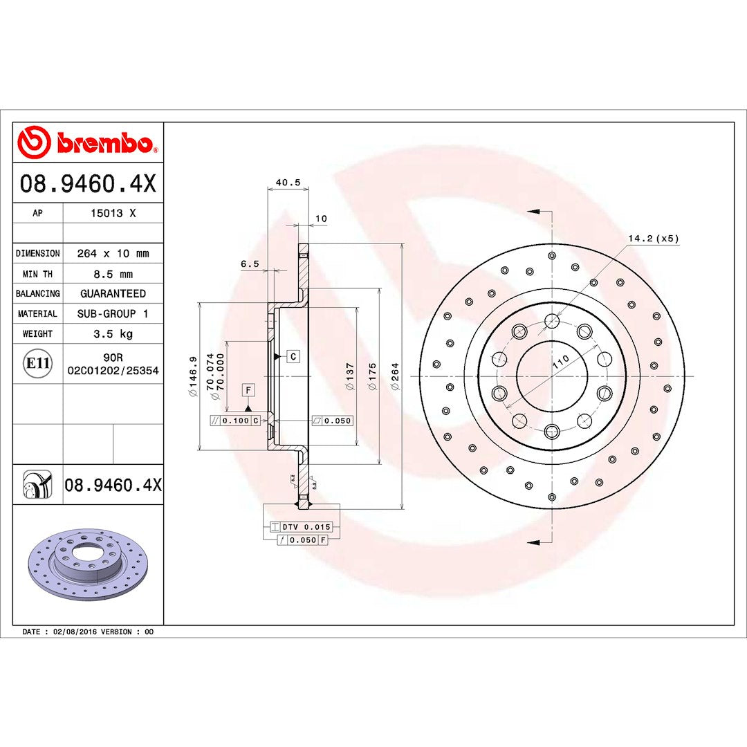 Brembo Ktx0141 Brake Kit||08.9460.4x_Drw.Jpg||90||brmktx0141||2240364