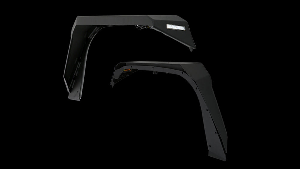 Product of Body Armor JL-6102 Non-Exposed Fasteners Black Fender Flare - Set Of 2 