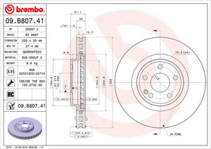 Product of Brembo 09B80741C02 Vented 1 Piece Brake Rotor 