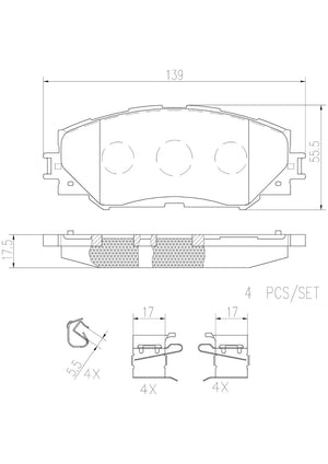 Product of Brembo P83082N Brake Pad - Set Of 4 