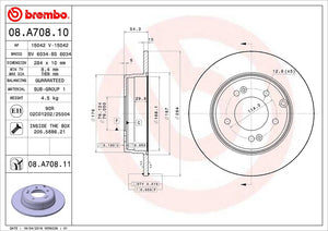 Product of Brembo 08A70811C02 Solid 1 Piece Brake Rotor 