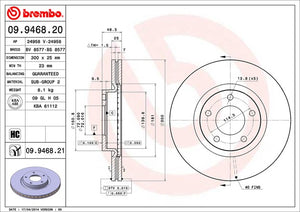 Product of Brembo 09946821C02 Vented 1 Piece Brake Rotor 