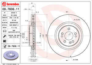 Product of Brembo 09760611C02 Vented 1 Piece Brake Rotor 