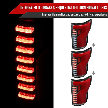 Product of Spec-D Tuning LT-F15015JRLED-SQ-RS Tail Light Assembly 
