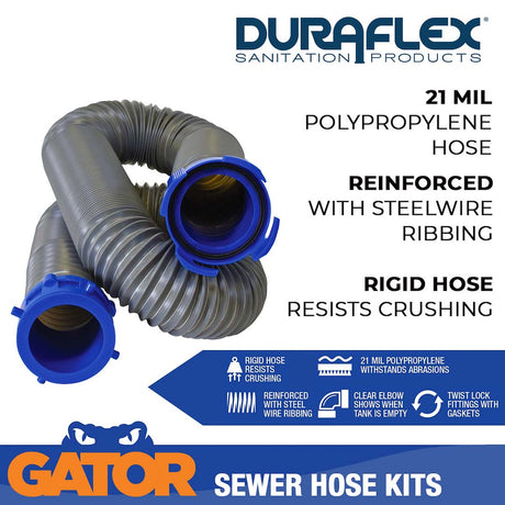 Product of Duraflex 22003 15 Feet Gray Sewer Hose Yes 