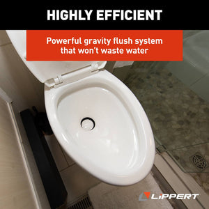 Product of Lippert Components 2022113192 Permanent Full Bowl Flush Toilet , 18 Inch 