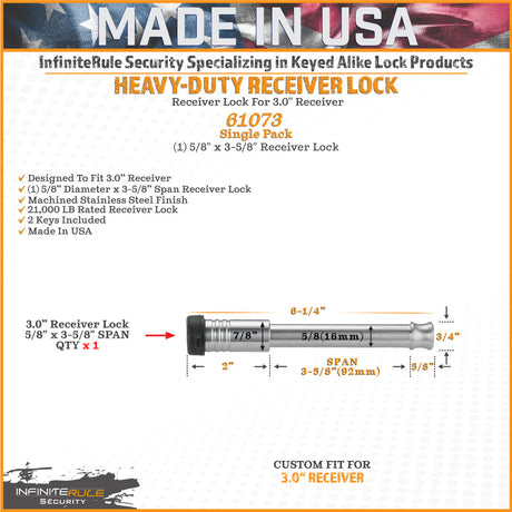 Infiniterule 61073-S Trailer Hitch Pin||61073-S_2.Jpg||87||inf61073s||2254451