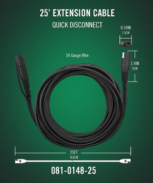 Battery Tender 081-0148-25 Battery Charger Cable Extension||081-0148-25 25 Extension Cable Item Drawing 20241018.Png||86||b72081014825||1682833