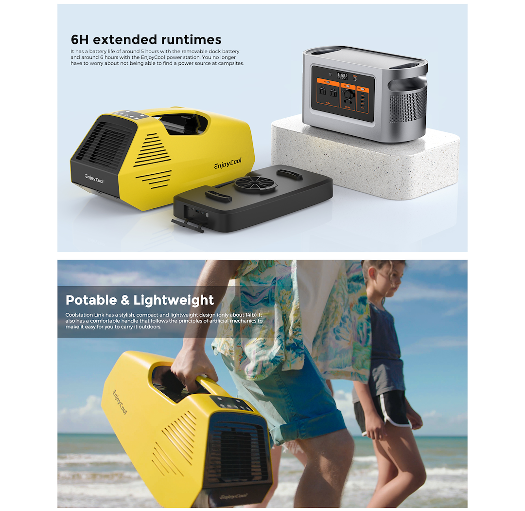 Product of Enjoy Cool LFL-AC-YELLOW 2380 BTU Evaporative Cooling Air Conditioner 