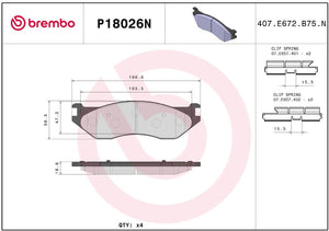 Brembo P18026n Brake Pad||p18026n_R.Jpg||86||brmp18026n||2091666