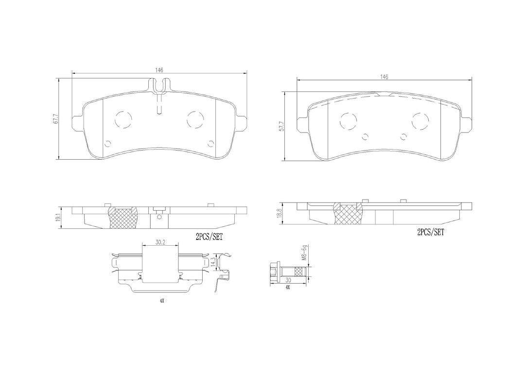 Product of Brembo P50125N Brake Pad - Set Of 4 
