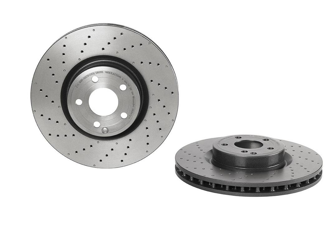 Product of Brembo 09B47511C02 Vented Cross Drilled 1 Piece Brake Rotor 