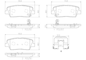 Product of Brembo P30063N Brake Pad - Set Of 4 