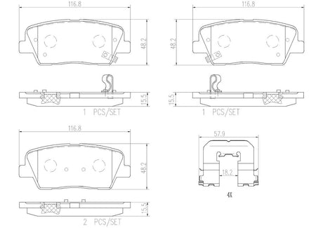 Product of Brembo P30063N Brake Pad - Set Of 4 