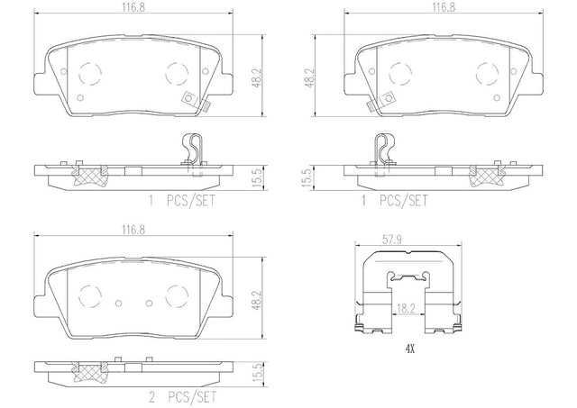 Product of Brembo P30063N Brake Pad - Set Of 4 
