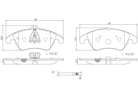 Product of Brembo P50069N Brake Pad - Set Of 4 