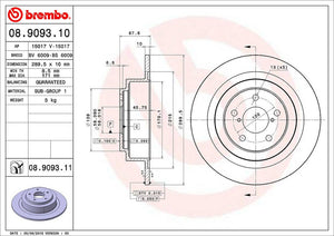 Product of Brembo 08909311C02 Solid 1 Piece Brake Rotor 
