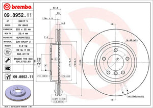 Product of Brembo 09895211C02 Vented 1 Piece Brake Rotor 