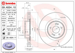 Product of Brembo 09A55411C02 Vented 1 Piece Brake Rotor 