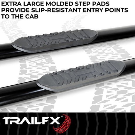 Product of TrailFX A1541B TFX 4" Oval Tube Side Steps Nerf Bar With Surface Steps 
