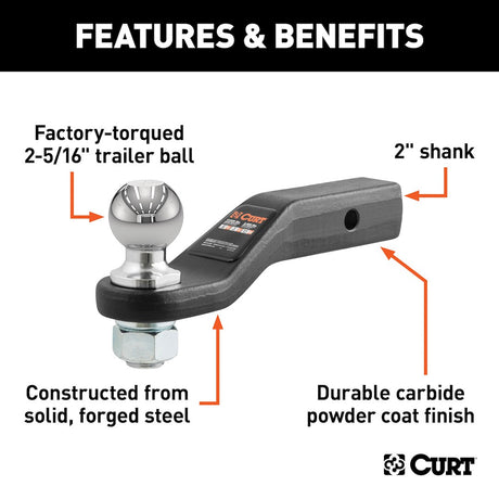 Curt 45331 Trailer Hitch Ball Mount||45331_3008x1990_Fa.Jpg||86||c9345331||856181