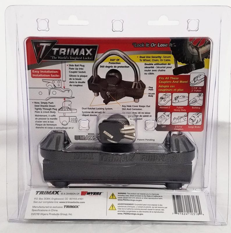 Product of Trimax Locks Umax50d Trailer Coupler Lock