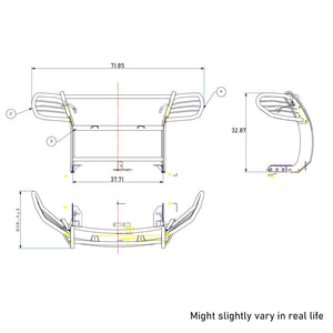 Product of Black Horse Offroad 17FJ28MA-PLFB Grille Guard  