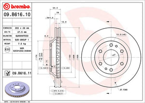 Product of Brembo 09B61611C02 Vented 1 Piece Brake Rotor 