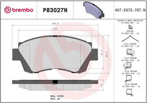 Brembo P83027n Brake Pad||p83027n_R.Jpg||86||brmp83027n||2091756