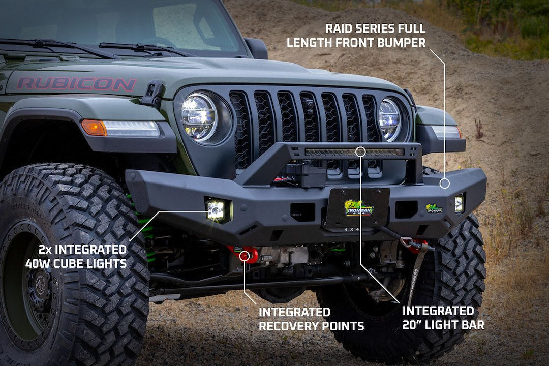 Product of Ironman 4x4 BBR077JLKS1-B80BFA Raid ® Steel Powder Coated Bumper 