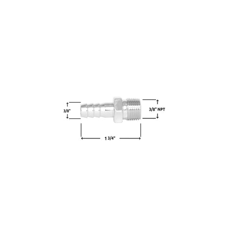 Product of Spectre Industries 5945 Hose Barb 3/8 Inch (-6 AN) Silver 