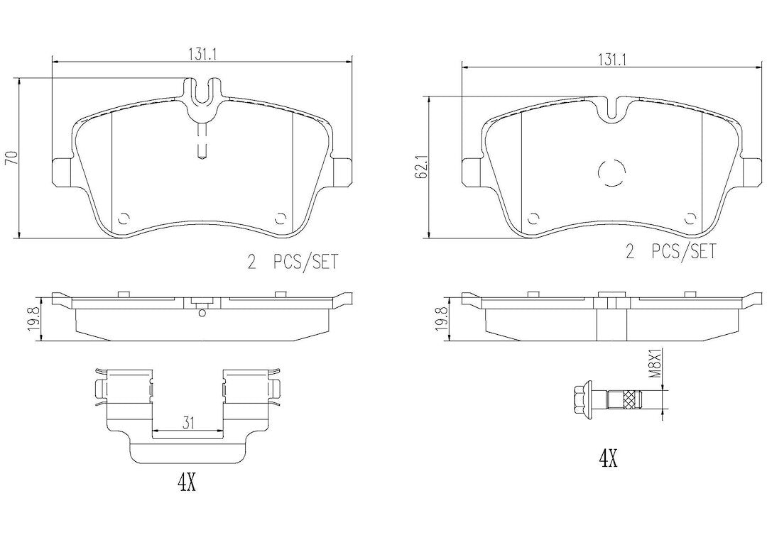 Product of Brembo P50045N Brake Pad - Set Of 4 