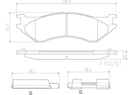 Brembo P18003n Brake Pad||p18003n_R.Jpg||86||brmp18003n||2091658