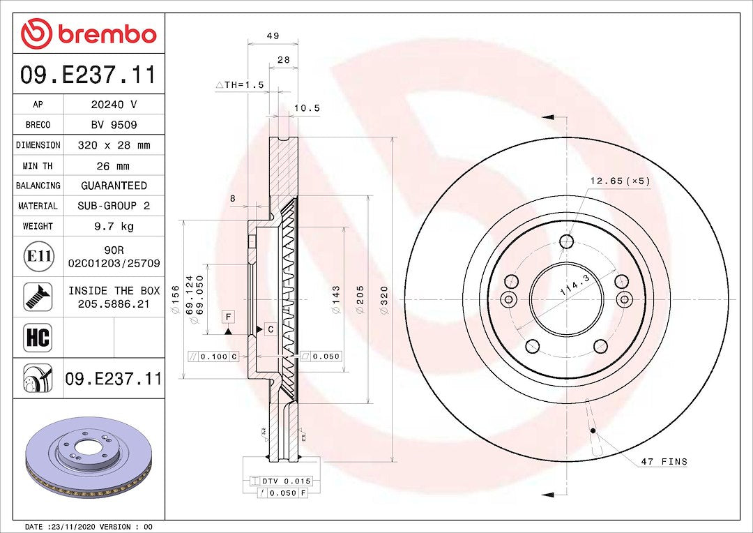 Brembo 09e23711c02 Brake Rotor||09e23711c02_4.Jpg||89||brm09e23711||1684410