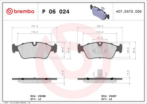 Product of Brembo P06024 Brake Pad - Set Of 4 